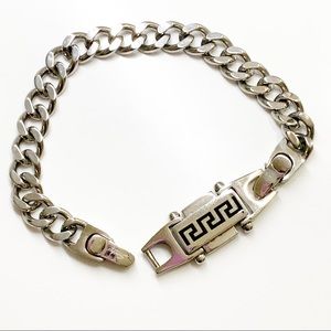 Spikez Silver Spiral Chain Link Punk Bracelet